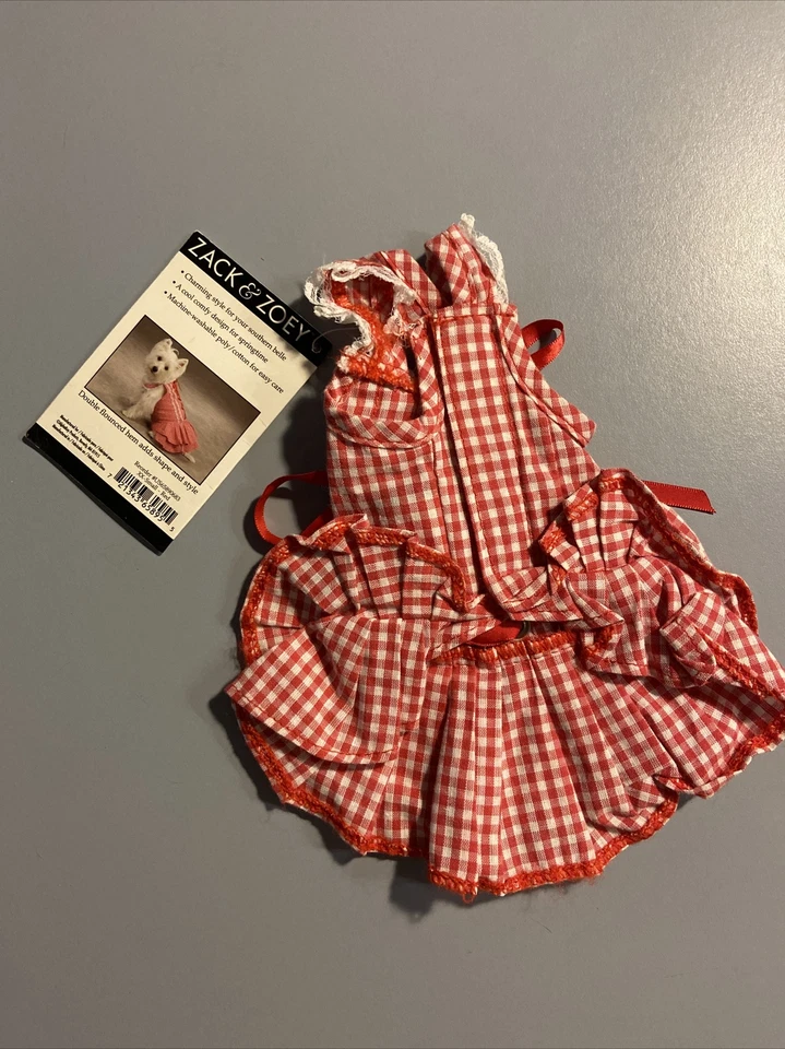 Zack & Zoey XXS собаки платье чихуахуа красный и белый имбирь платье - Изображение 2 из 2
