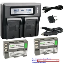 Kastar Battery Dual LCD Fast Charger for Nikon EN-EL3e ENEL3E Nikon MH-18 MH-18a