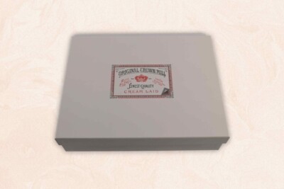 Original Kronenmühle - grau gelegt A4 Luxus Box oF 100 Papier und Umschläge 11538