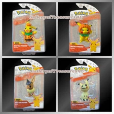 Pokemon Battle Figure Halloween Eevee Mimikyu Pikachu Pumpkin Hat Suit 2"