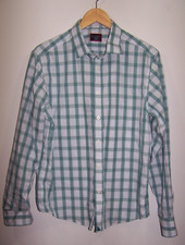 UNTUCKit Keaton WF Green & White Paid Shirt Men's Size M Reg Fit