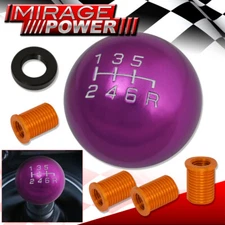 For Benz 12X1.25mm 6SPD Ball Gear Shift Knob Threaded Adapter Kit Motor Purple
