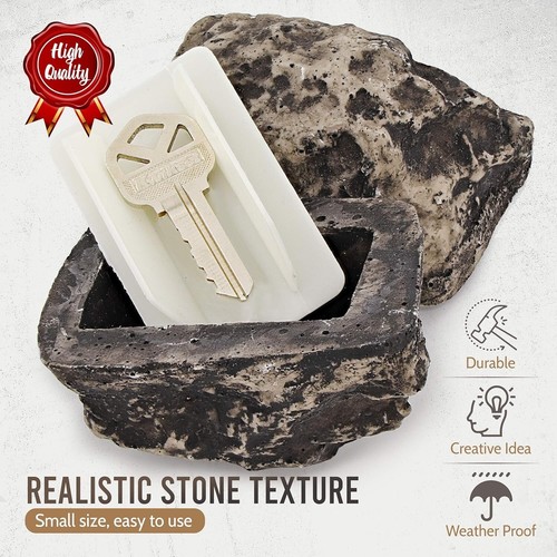 Hide-a-Spare-Key Fake Rock Looks & Feels Like Real Stone Safe Outdoor Cover New - 第 3/8 張圖片