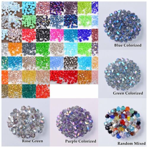 200pcs 2mm 3mm 4mm #5301 Bicone Crystal Glass Loose Crafts Beads Jewelry Making - Picture 1 of 84