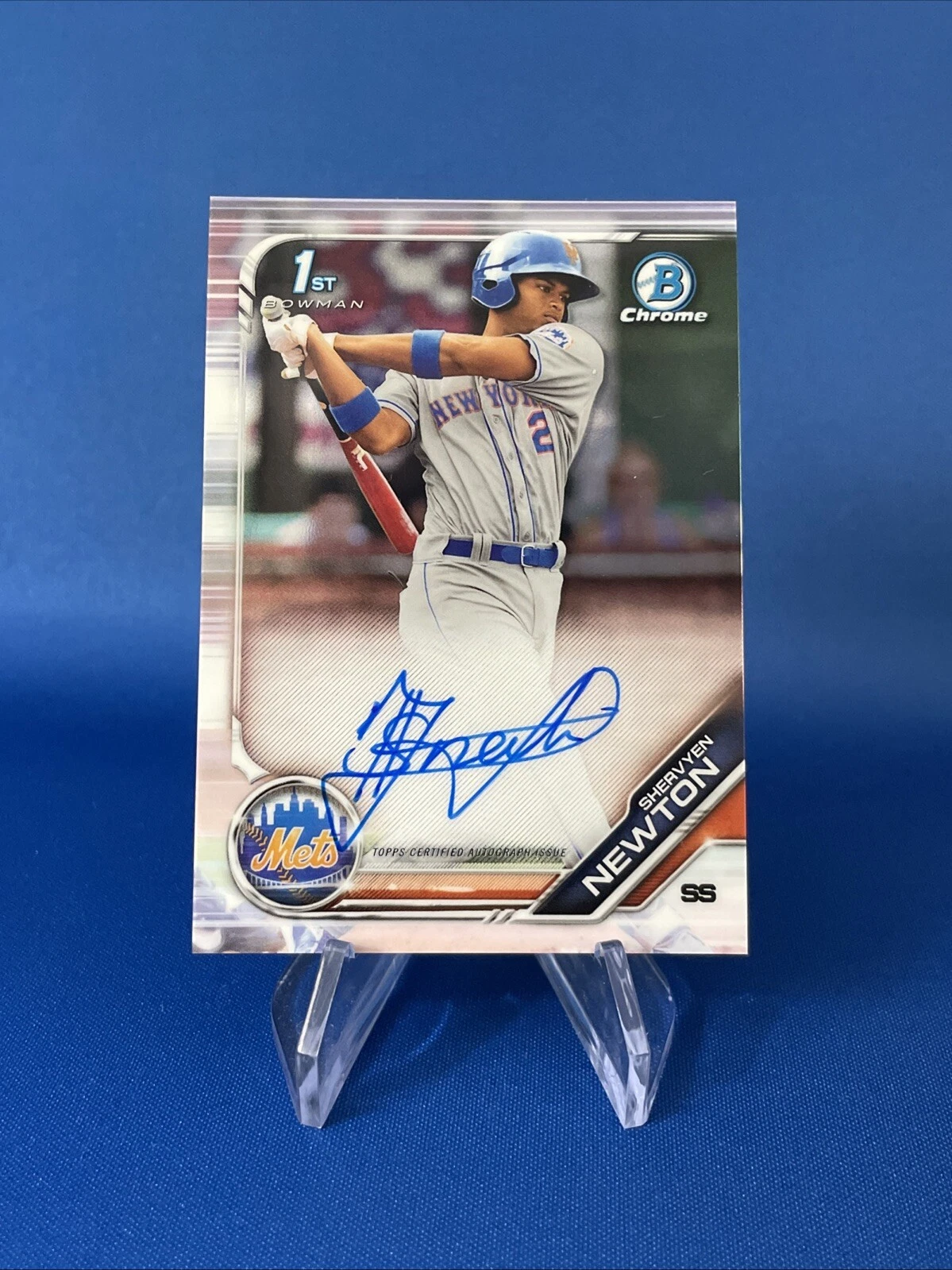 2019 Bowman Chrome Shervyen Newton 1st Bowman Auto #CPA-SN Mets Royals