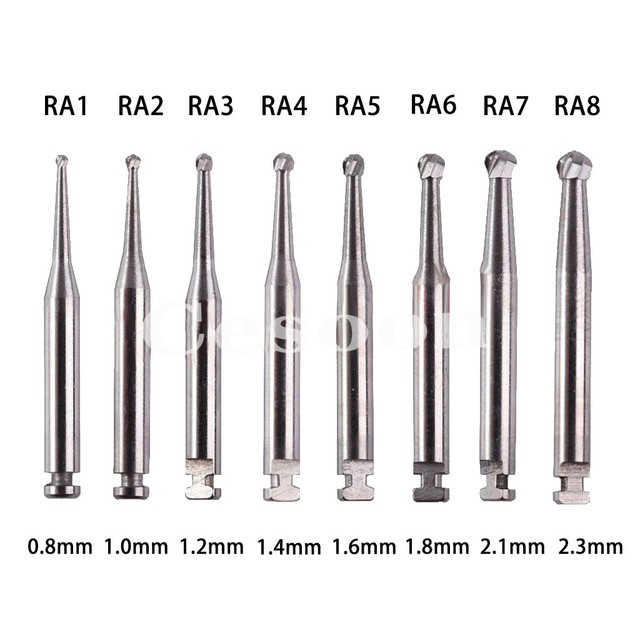 15pcs Dental Tungsten Steel Carbide Burr Burs RA 5 Round for Low Speed