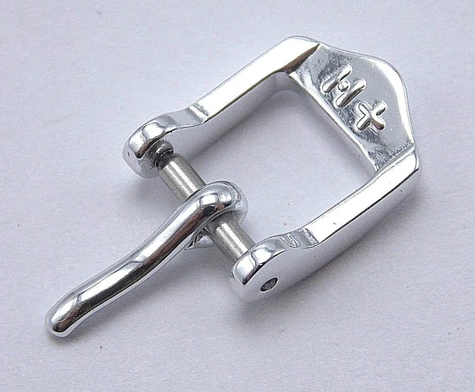 Nueva correa de reloj Hirsch correa estándar hebilla acero inoxidable plata 8 mm Foto 3 de 3