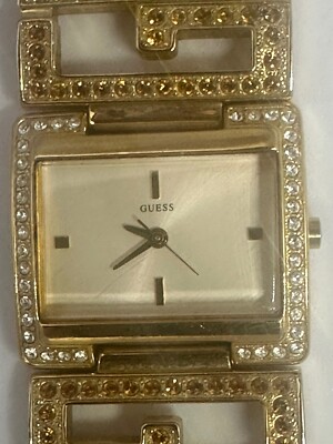 Guess Logo Watch u13502L1 New Battery Gold Tone 32MM 6.5