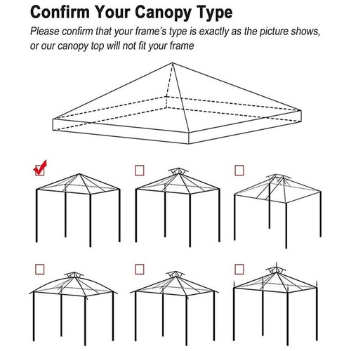 10'x10' Waterproof Gazebo 2 Tier Top Replacement Canopy UV Sunshade Patio Cover - Picture 11 of 16