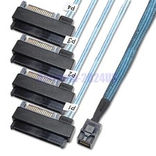 Mini-SAS HD to 4 SAS Forward Breakout Cable RAID HBA SFF-8643 to SFF-8482 HDD 1M