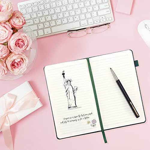 Lined Journal Notebooks with Pen Loop, Hardcover Notebook Journal for Pink - Picture 3 of 7