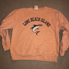 Kids Unisex Orange Long Beach Island Crewneck Sweatshirt Size Medium EUC