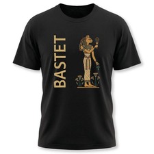 Bastet Egyptian Cat Goddess T-Shirt | Ankh Lotus Ancient Mythology Graphic Tee