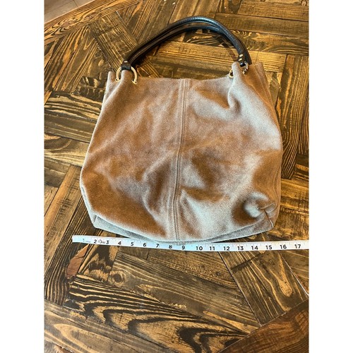 Brown Suede Hobo Earthy Tote Purse Shoulder Bag Boho Hobbit Magnetic Fall Hippie - Picture 5 of 8