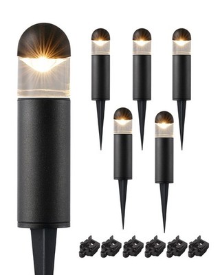 EDISHINE Low Voltage Bollard Lights 12V Outdoor Black Gilt Landscape Lighting