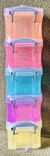 Authentic Really Useful Boxes .14L  Rainbow 5pk. Made In UK