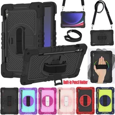 For Samsung Galaxy Tab S9 S10 FE FE+ Tablet Shockproof Strap Stand Case Cover