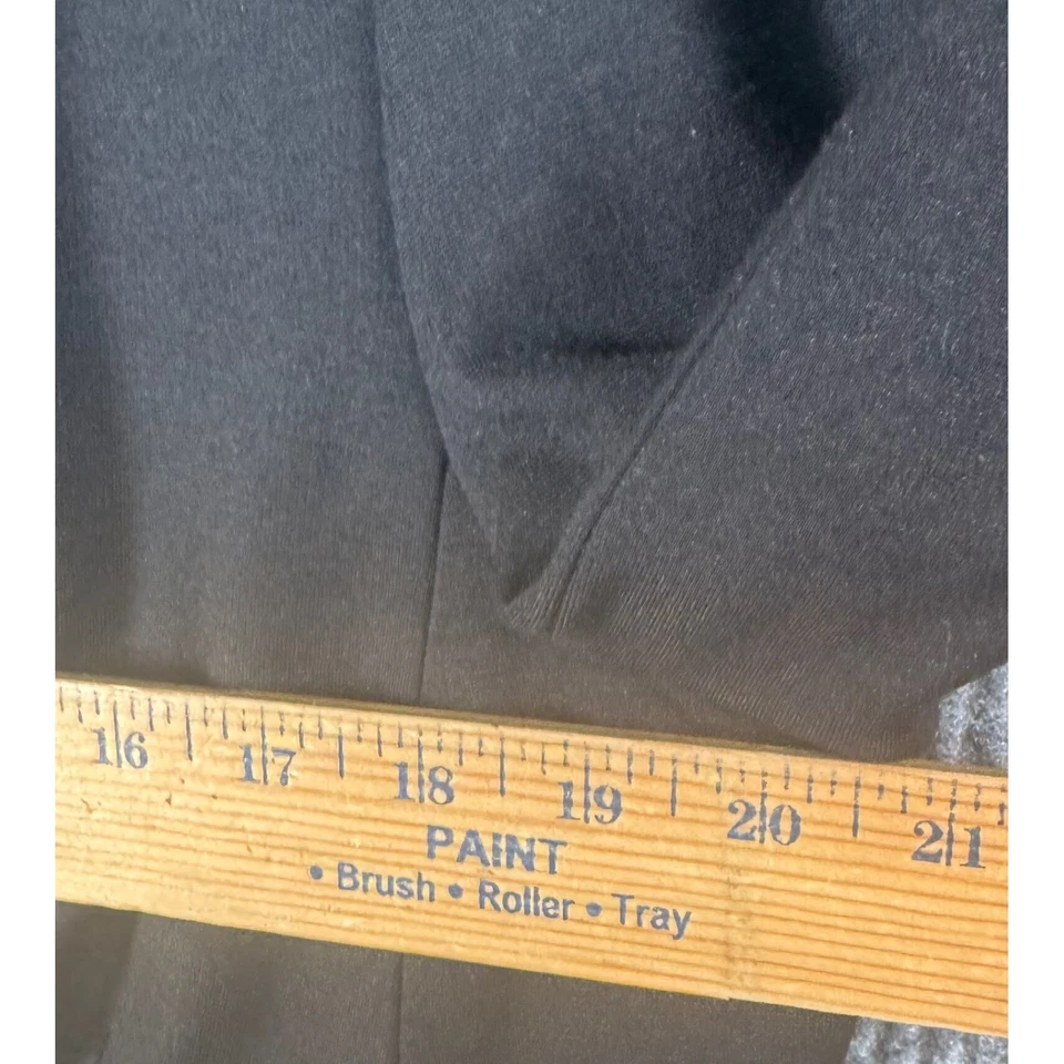 Blazer negro elegante sin cuello para mujer L frente abierto manga 3/4 chaqueta minimalista Foto 4 de 4