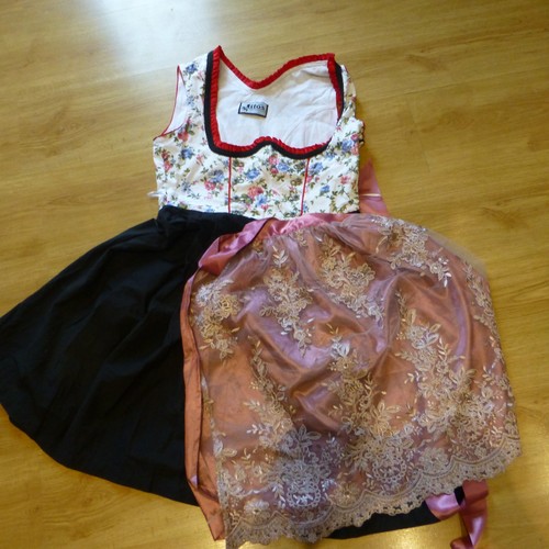 LIFOS Dirndl Trachten Alpen Kleid Blumen Ärmellos Germany Oktoberfestkleid - Bild 13 von 15