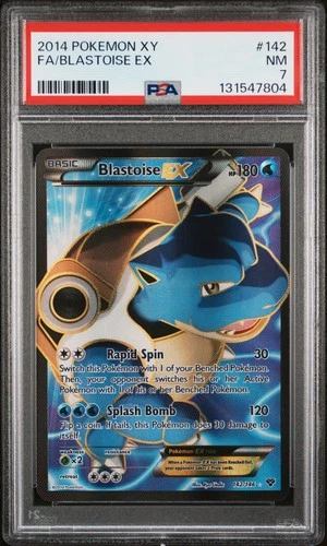 2014 POKEMON XY #142 FULL ART/BLASTOISE EX PSA 7