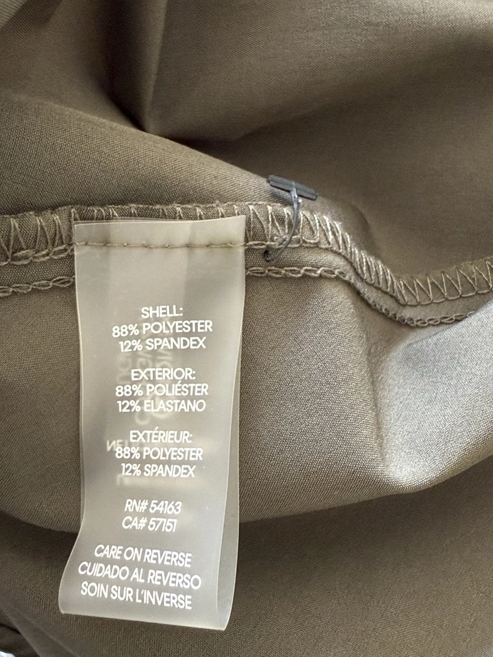 Calvin Klein Safari Shirt Dress Women's Olive Green Tie Button Front Z 10 M - Image 4 of 4