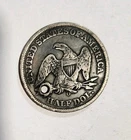 1859 O Seated Liberty Half Dollar Silver XF Extra Fine Great Toning Made Pendant