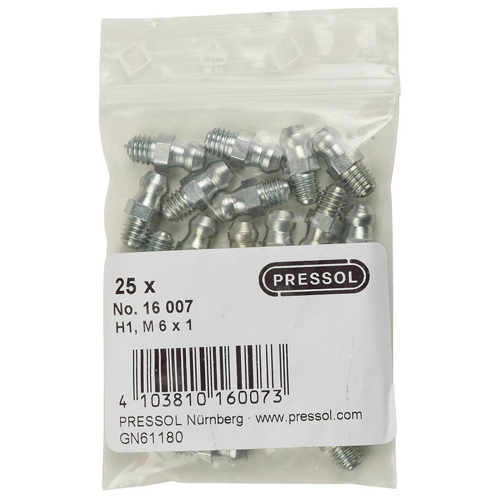 Pressol Conical Lubricating Nipple H1-Straight M6 x 1-VZ 25 pcs