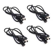 4pcs 3.28ft Black 5.5mm x 2.1mm DC Plug Extension Cable for Power Adapter 12v...