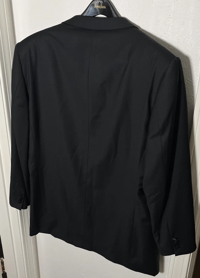 Ermenegildo Zegna Negro Lana Esmoquin Noche 1Btn Chaqueta Satén Pico Solapa EE. UU. 46R Foto 4 de 4