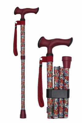 Faltstock Gehstock rot Escortgriff faltbar höhenverstellbar 85-95 cm bis 100kg - Bild 1 von 4