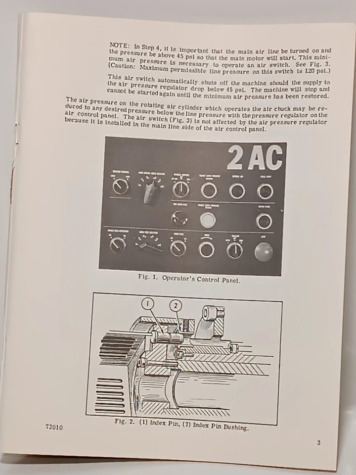 Warner & Swasey 2AC M3920 2ACL M3990 Chucking 自动操作说明 — 第 2/4 张图片