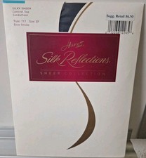 Hanes Silk Reflections Pantyhose CT Style 717 EF Sliver Smoke Sandalfoot NEW