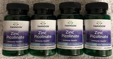 240 Cap Swanson Zinc Picolinate Body Preferred Form 22 mg Immune Prostate Health
