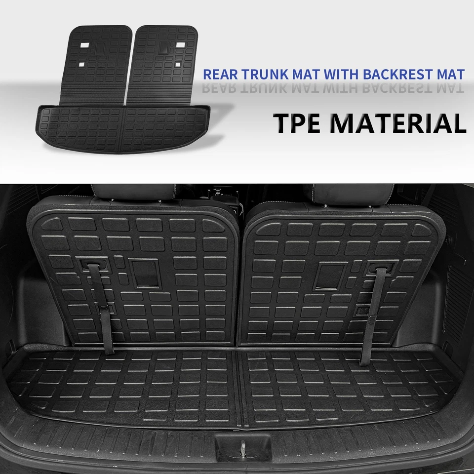 For 2021-2025 KIA Sorento Floor Mats Cargo Liner with Backrest Mats Trunk Mat Foto 3 de 4