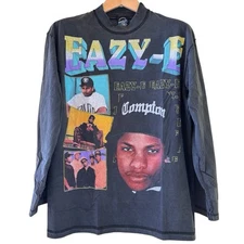VTG Eazy E Compton Reverse Stitch Rap Tee Long Sleeve Shirt Modern Reprint Large