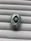 Vintage Handmade Navajo Sterling Silver Turquoise Shadow Box Ring