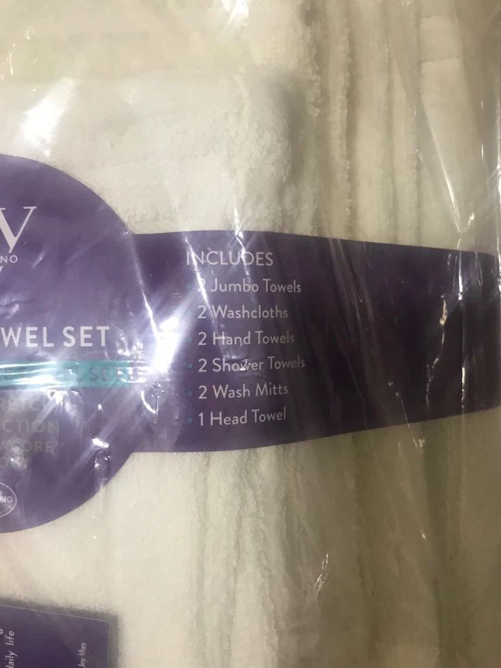 Juego de toallas de lujo Joy Mangano 11 piezas de felpa resistente a los cosméticos - marfil Foto 3 de 3