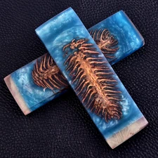 Custom Made Stabilized Pine Cones Resin Pair Scales For Knife Making Handle 2954