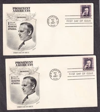 Two 1967 Scott 1294 Fleetwood cachet FDC first day covers $1.00 Eugene O'Neill