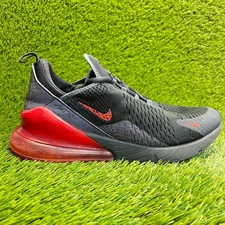 Nike Air Max 270 Mens Size 11.5 Black Red Gray Walking Running Shoes Sneakers