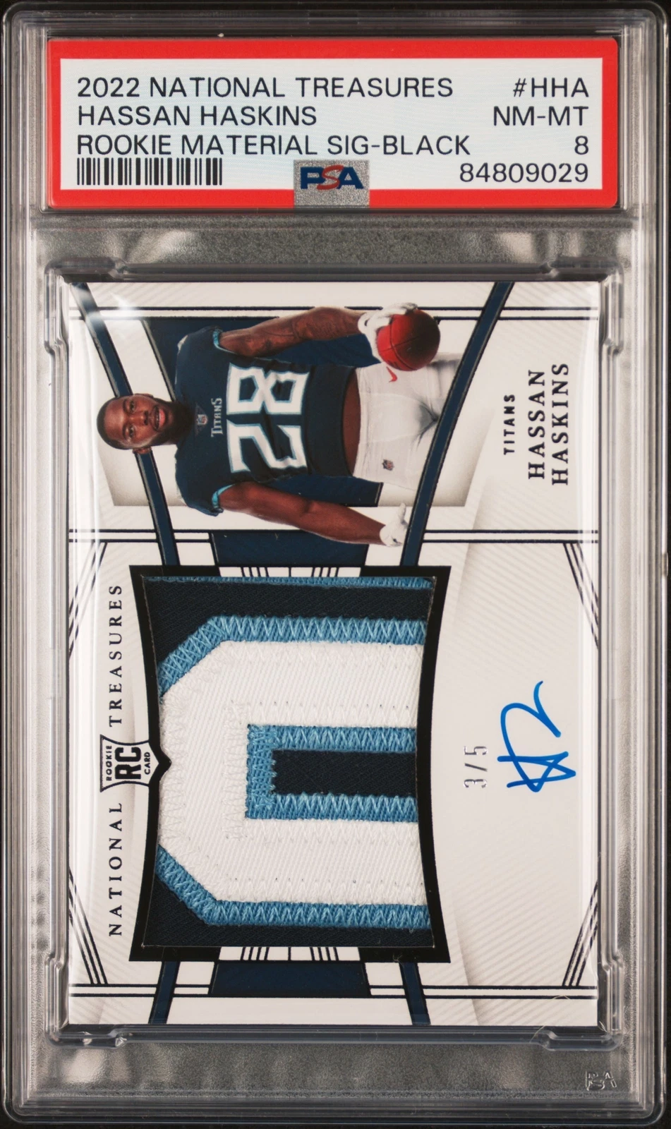 Hassan Haskins Panini National Treasures Rookie Material Signature #HHA Black