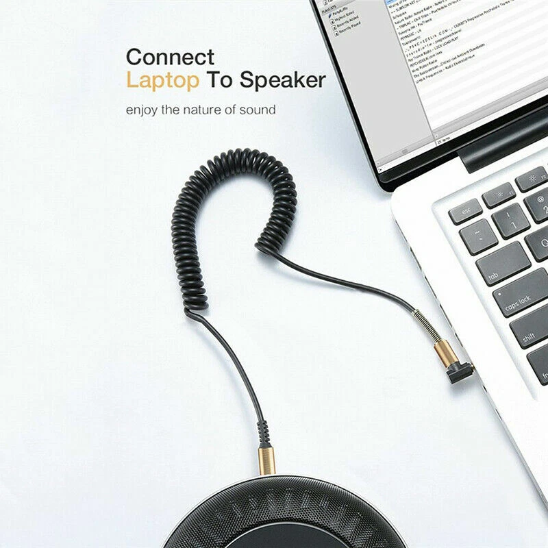 LOTE DE CABLES AUXILIARES macho a macho de 3,5 mm en forma de L ángulo recto conector para auriculares de audio para automóvil Foto 4 de 4