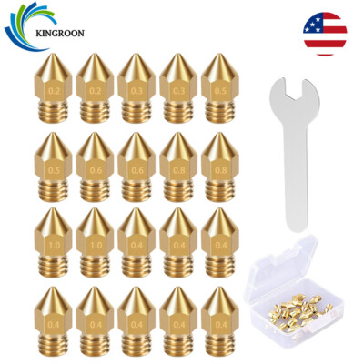 20X MK8 Extruder 3D Printer Nozzle Kit for Creality CR10 Ender 3 Pro Ender 5 V2