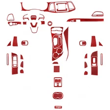 62Pcs Red Carbon Fiber Kits Full Interior Trim Cover For Dodge Challenger 15-23