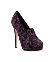 Francesco Sacco Vino (wine) Suede Embroidered High Vamp Platform Pump Francesco Sacco Vino (wine) Suede Embroidered High Vamp Platform Pump