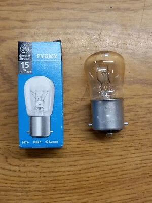 GENERAL ELECTRIC 5 x GE 15W 240V BC Clear Pygmy Sign Lamps B22 Bayonet Cap