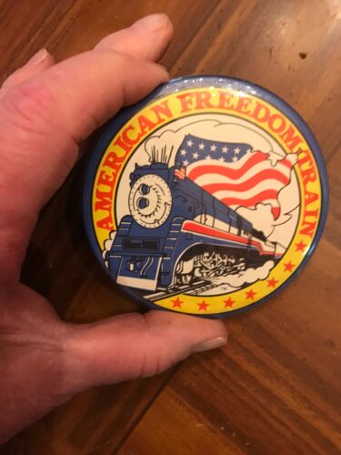 1975 American Freedom Train Foundation broche de chemin de fer bouton épinglé - Photo 1 sur 2