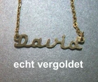 Elegant Necklace David Chain Real Gold-Plated Name Necklace New