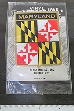 Vintage MD Travel Maryland Flag Shield Decal
