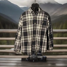 Duluth Trading Company Shirt Jacket Lg Plaid Button Down